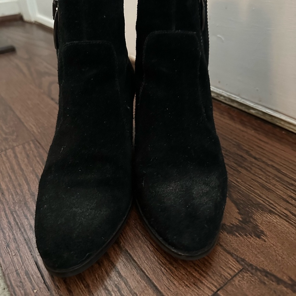 Black suede booties